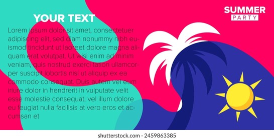 Vorlage Hintergrund Sommerparty Kollektion mit leerem Platz für Textdesign