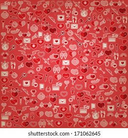 Template Background Valentine's day, Love icon 