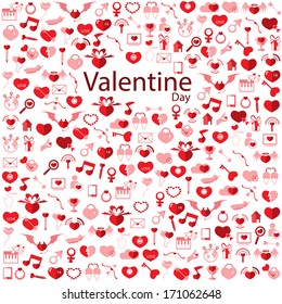 Template Background Valentine's day, Love icon 