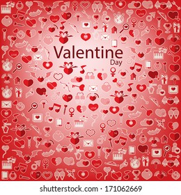 Template Background Valentine's day, Love icon 