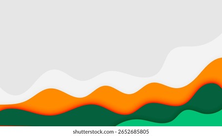 Template background vector with bold red and green waves