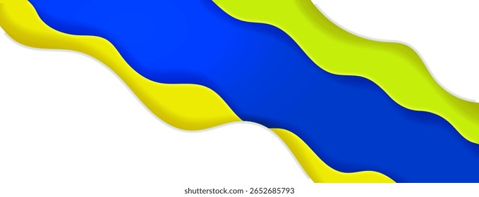 Vetor de fundo do modelo com azul elétrico e contraste amarelo