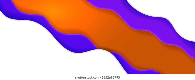 Template background vector with orange and violet curvy layers