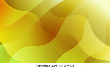 Template Background With Wave Geometric Shape. For Template Cell Phone Backgrounds. Vector Illustration with Green Yellow Color Gradient