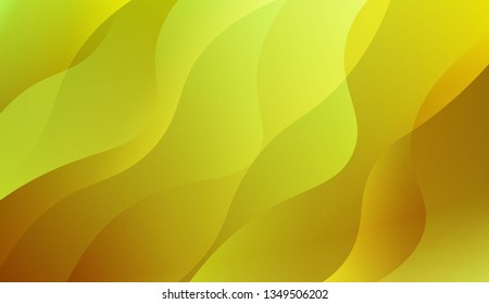 Template Background With Wave Geometric Shape. For Template Cell Phone Backgrounds. Vector Illustration with Green Yellow Color Gradient