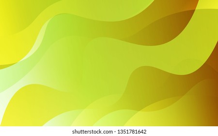 Template Background With Wave Geometric Shape. For Template Cell Phone Backgrounds. Vector Illustration with Green Yellow Color Gradient
