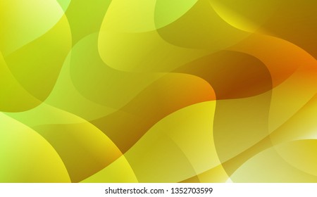 Template Background With Wave Geometric Shape. For Template Cell Phone Backgrounds. Vector Illustration with Green Yellow Color Gradient
