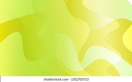 Template Background With Wave Geometric Shape. For Template Cell Phone Backgrounds. Vector Illustration with Green Yellow Color Gradient