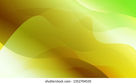 Template Background With Wave Geometric Shape. For Template Cell Phone Backgrounds. Vector Illustration with Green Yellow Color Gradient