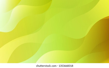 Template Background With Wave Geometric Shape. For Template Cell Phone Backgrounds. Vector Illustration with Green Yellow Color Gradient
