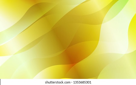 Template Background With Wave Geometric Shape. For Template Cell Phone Backgrounds. Vector Illustration with Green Yellow Color Gradient