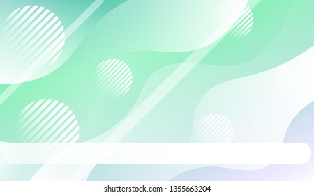 Template Background With Wave Geometric Shape, Lines, Circle. Design For Cover Page, Poster, Banner Of Websites. Vector Illustration with Color Gradient