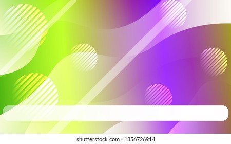 Template Background With Wave Geometric Shape, Lines, Circle. For Design, Presentation, Business. Vector Illustration with Color Gradient