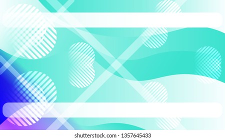 Template Background With Wave Geometric Shape, Lines, Circle. For Design, Presentation, Business. Vector Illustration with Color Gradient