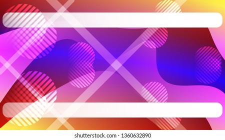 Template Background With Wave Geometric Shape, Lines, Circle. For Design, Presentation, Business. Vector Illustration with Color Gradient