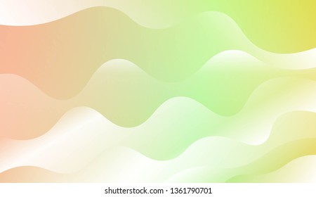 Template Background With Wave Geometric Shape. Design For Cover Page, Poster, Banner Of Websites. Vector Illustration with Color Gradient
