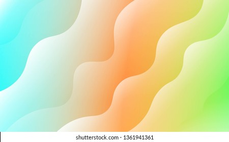 Template Background With Wave Geometric Shape. Design For Cover Page, Poster, Banner Of Websites. Vector Illustration with Color Gradient
