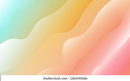 Template Background With Wave Geometric Shape. Design For Cover Page, Poster, Banner Of Websites. Vector Illustration with Color Gradient