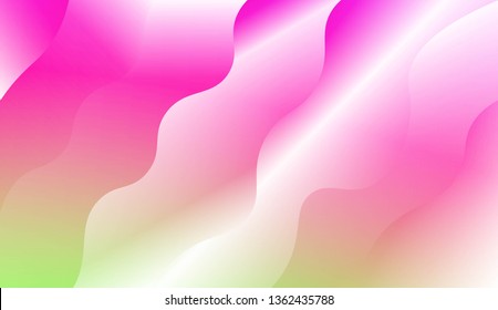 Template Background With Wave Geometric Shape. Design For Cover Page, Poster, Banner Of Websites. Vector Illustration with Color Gradient