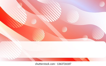 Template Background With Wave Geometric Shape, Lines, Circle. Design For Cover Page, Poster, Banner Of Websites. Vector Illustration with Color Gradient