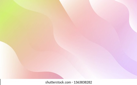 Template Background With Wave Geometric Shape. Design For Cover Page, Poster, Banner Of Websites. Vector Illustration with Color Gradient