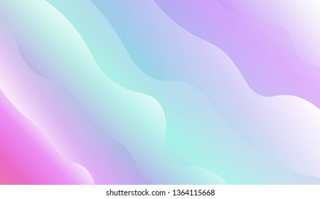 Template Background With Wave Geometric Shape. Design For Cover Page, Poster, Banner Of Websites. Vector Illustration with Color Gradient