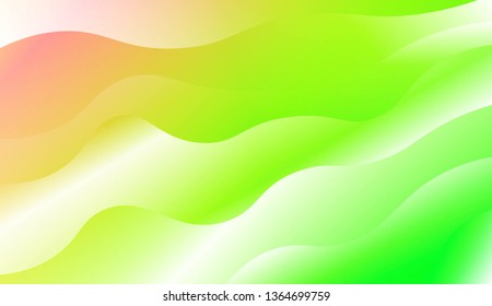 Template Background With Wave Geometric Shape. Design For Cover Page, Poster, Banner Of Websites. Vector Illustration with Color Gradient