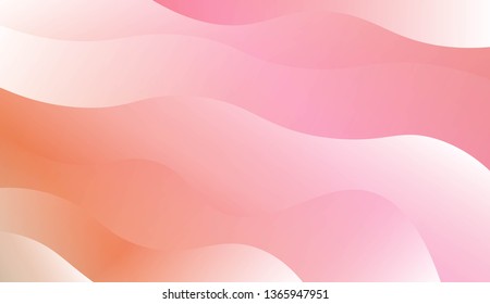 Template Background With Wave Geometric Shape. Design For Cover Page, Poster, Banner Of Websites. Vector Illustration with Color Gradient