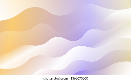 Template Background With Wave Geometric Shape. Design For Cover Page, Poster, Banner Of Websites. Vector Illustration with Color Gradient