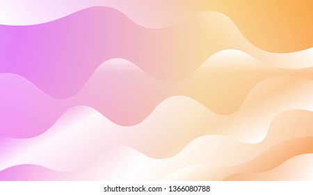 Template Background With Wave Geometric Shape. Design For Cover Page, Poster, Banner Of Websites. Vector Illustration with Color Gradient