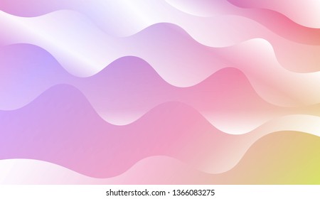 Template Background With Wave Geometric Shape. Design For Cover Page, Poster, Banner Of Websites. Vector Illustration with Color Gradient