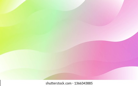 Template Background With Wave Geometric Shape. Design For Cover Page, Poster, Banner Of Websites. Vector Illustration with Color Gradient