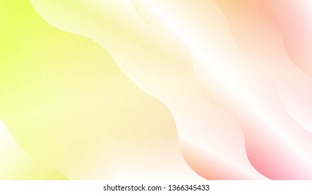 Template Background With Wave Geometric Shape. Design For Cover Page, Poster, Banner Of Websites. Vector Illustration with Color Gradient