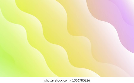 Template Background With Wave Geometric Shape. Design For Cover Page, Poster, Banner Of Websites. Vector Illustration with Color Gradient