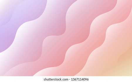 Template Background With Wave Geometric Shape. Design For Cover Page, Poster, Banner Of Websites. Vector Illustration with Color Gradient