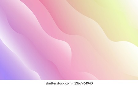 Template Background With Wave Geometric Shape. Design For Cover Page, Poster, Banner Of Websites. Vector Illustration with Color Gradient