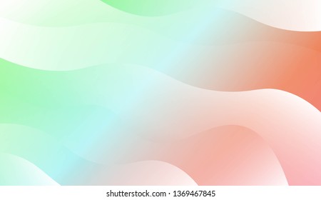 Template Background With Wave Geometric Shape. Design For Cover Page, Poster, Banner Of Websites. Vector Illustration with Color Gradient