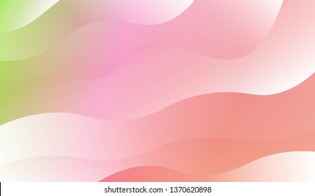 Template Background With Wave Geometric Shape. Design For Cover Page, Poster, Banner Of Websites. Vector Illustration with Color Gradient
