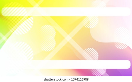 Template Background With Wave Geometric Shape, Lines, Circle. For Design, Presentation, Business. Vector Illustration.