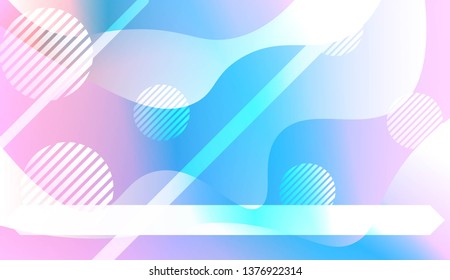 Template Background With Wave Geometric Shape, Lines, Circle. Design For Cover Page, Poster, Banner Of Websites. Vector Illustration with Color Gradient