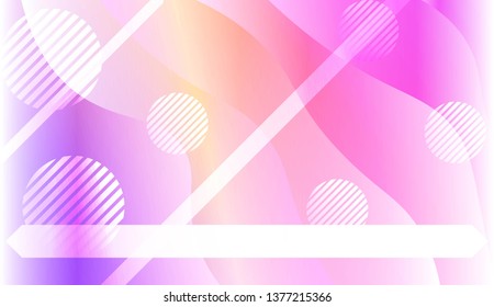 Template Background With Wave Geometric Shape, Lines, Circle. Design For Cover Page, Poster, Banner Of Websites. Vector Illustration with Color Gradient