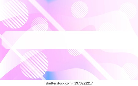 Template Background With Wave Geometric Shape, Lines, Circle. Design For Cover Page, Poster, Banner Of Websites. Vector Illustration with Color Gradient