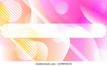 Template Background With Wave Geometric Shape, Lines, Circle. Design For Cover Page, Poster, Banner Of Websites. Vector Illustration with Color Gradient