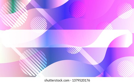 Template Background With Wave Geometric Shape, Lines, Circle. Design For Cover Page, Poster, Banner Of Websites. Vector Illustration with Color Gradient
