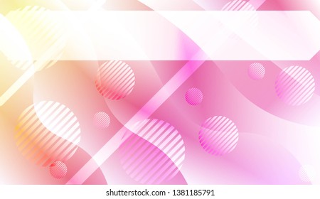 Template Background With Wave Geometric Shape, Lines, Circle. Design For Cover Page, Poster, Banner Of Websites. Vector Illustration with Color Gradient
