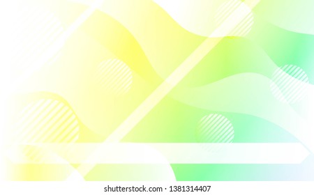 Template Background With Wave Geometric Shape, Lines, Circle. Design For Cover Page, Poster, Banner Of Websites. Vector Illustration with Color Gradient