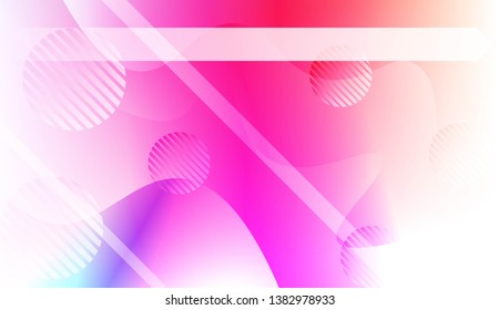 Template Background With Wave Geometric Shape, Lines, Circle. Design For Cover Page, Poster, Banner Of Websites. Vector Illustration with Color Gradient