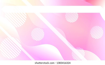 Template Background With Wave Geometric Shape, Lines, Circle. Design For Cover Page, Poster, Banner Of Websites. Vector Illustration with Color Gradient