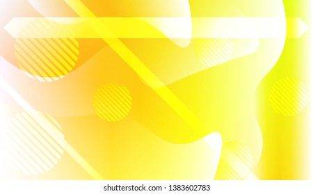 Template Background With Wave Geometric Shape, Lines, Circle. Design For Cover Page, Poster, Banner Of Websites. Vector Illustration with Color Gradient