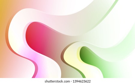 Template Background With Wave Geometric Shape. For Your Design Wallpaper, Presentation, Banner, Flyer, Cover Page, Landing Page. Colorful Vector Illustration.